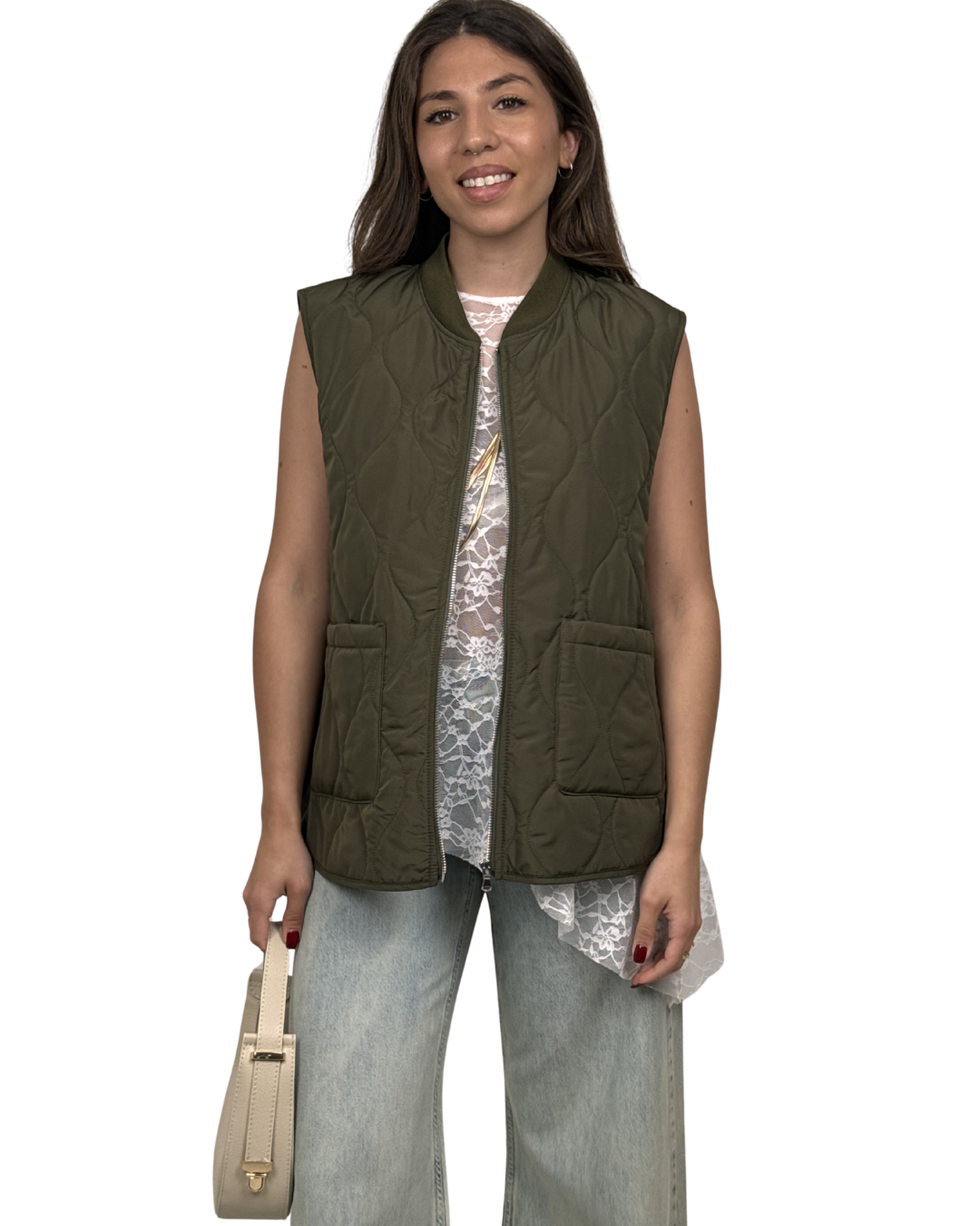 Gilet Trapuntato Verde