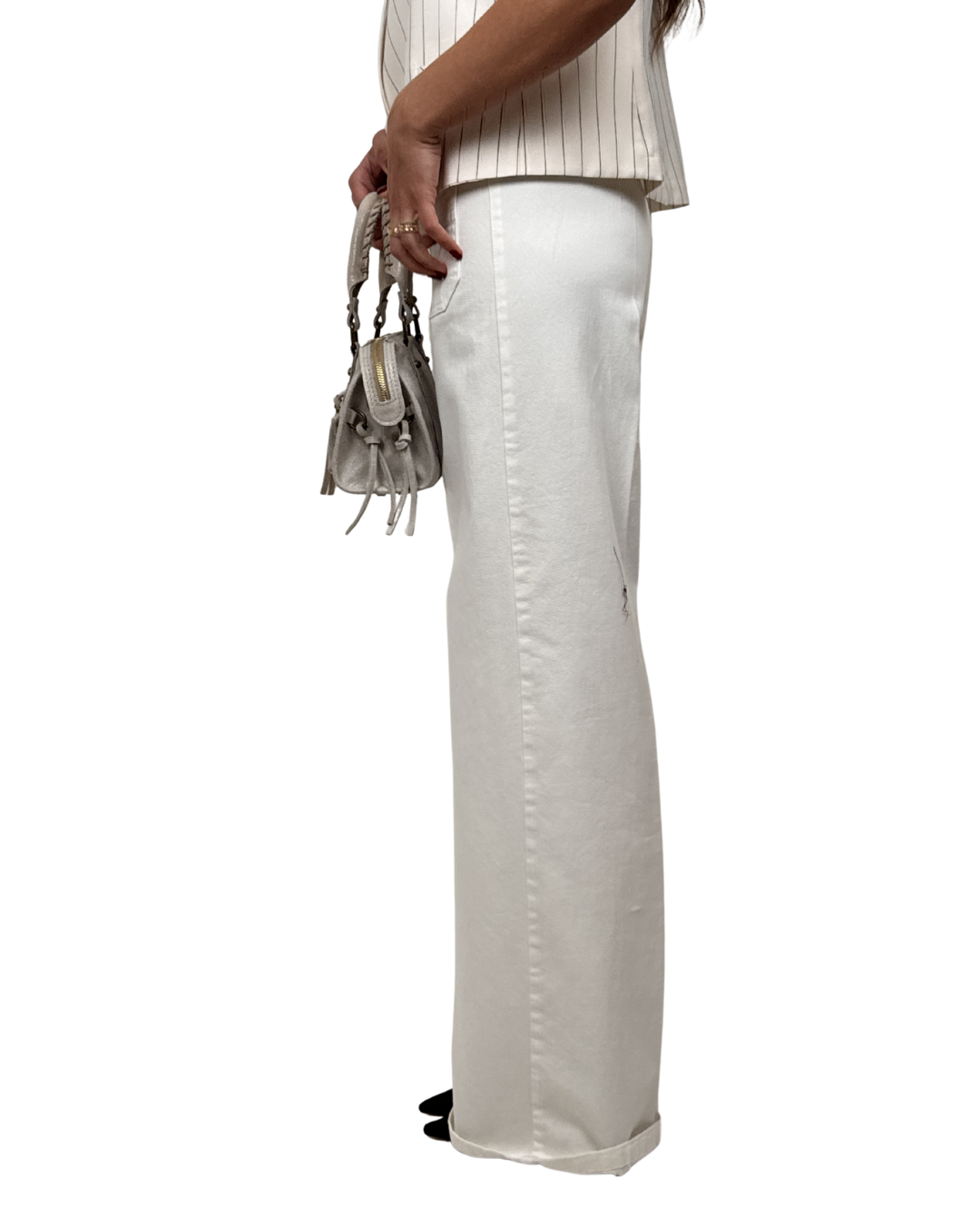 Pantalone Panna Tasche Davanti Tensione In