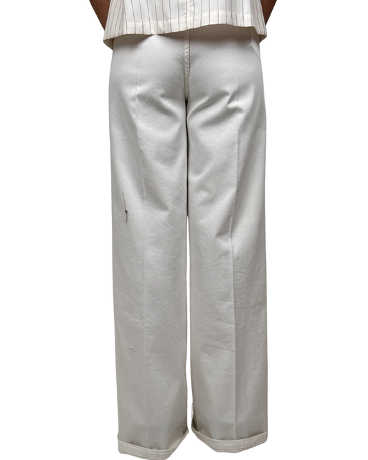 Pantalone Panna Tasche Davanti Tensione In
